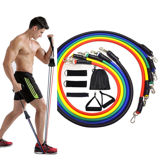 Resistance Bands Set (11pcs) with 5 Stackable Exercise Workout Bands