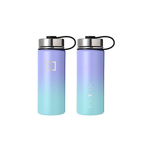 Iron Flask Sports Water Bottle - 14 Oz, 3 Lids (Straw Lid),Vacuum Insulated Stainless Steel, Modern Double Walled, Simple Thermo Mug, Hydro Metal Canteen