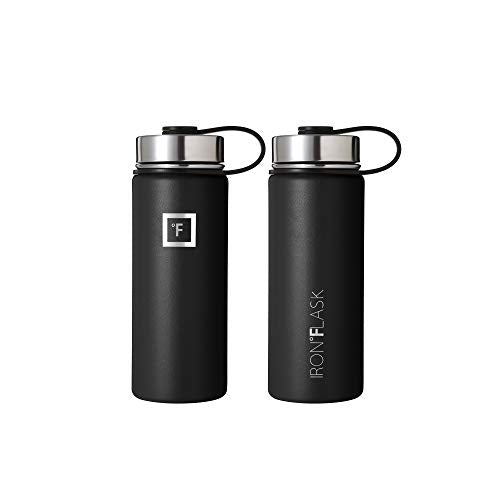 Iron Flask Sports Water Bottle - 14 Oz, 3 Lids (Straw Lid),Vacuum Insulated Stainless Steel, Modern Double Walled, Simple Thermo Mug, Hydro Metal Canteen