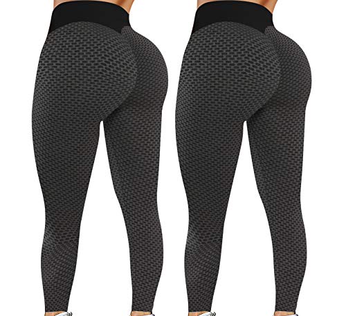 Leggings for Women Butt Lift - 2 Pack High Waist Yoga Pants for Women Tummy Control Slimming Booty Leggings