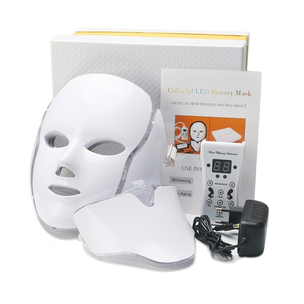 Máscara LED de 7 colores para la cara | Photon Red Light para una terapia de rejuvenecimiento de la piel sana | Mascarilla facial para el cuidado de la piel