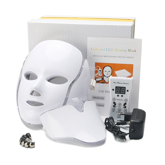 Máscara LED de 7 colores para la cara | Photon Red Light para una terapia de rejuvenecimiento de la piel sana | Mascarilla facial para el cuidado de la piel