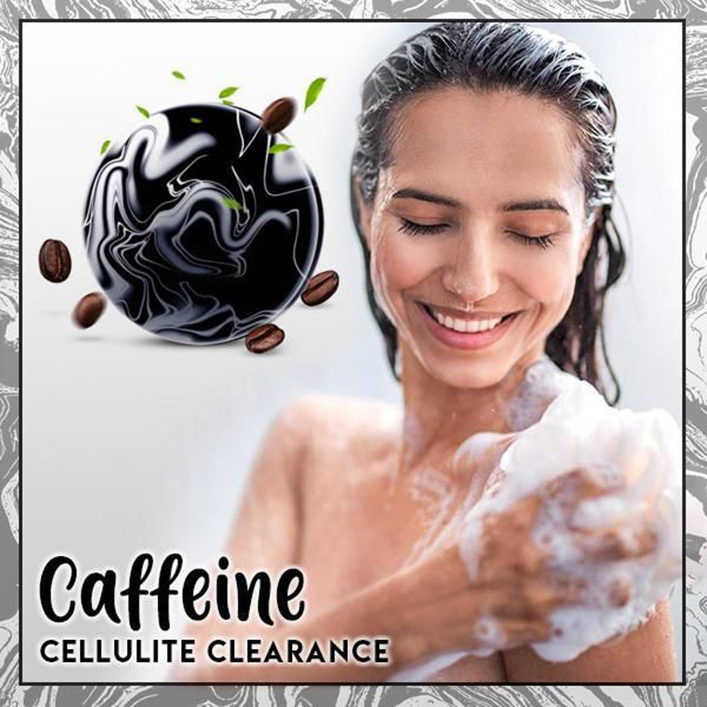 Volcanic Clay Coffee Slimming Soap Bar, Skin Scrub Exfoliation Whitening Body Clear Refreshing